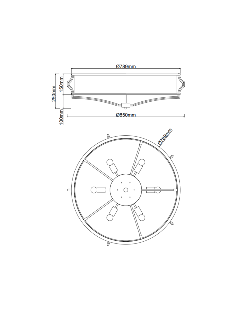 Hampton ceiling lamps - Orlicki Design Stesso PL Cromo L 6xE27 max 12W LED 230V Chrome|Cream white|Matte white OR84429 - product kolory-swiatla.pl 6