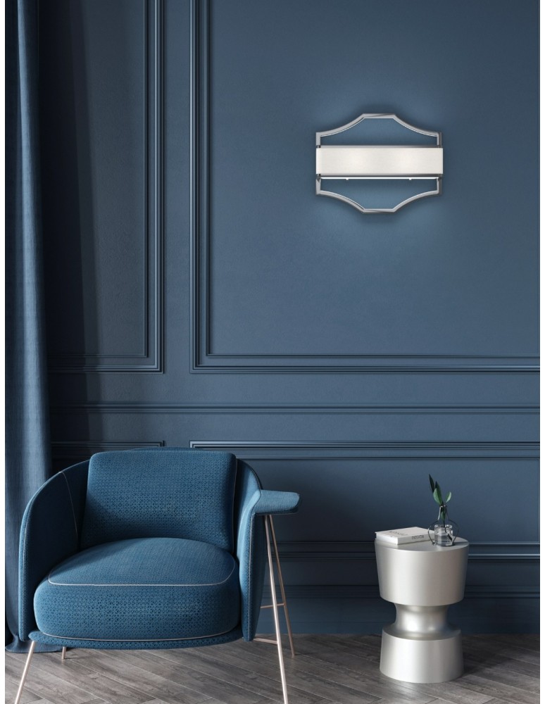 Wall lamps with lampshade - Orlicki Design Gerdo Parette Cromo 2xE14 max 12W LED 230V Chrome|Cream White OR84504 - product kolory-swiatla.pl 2