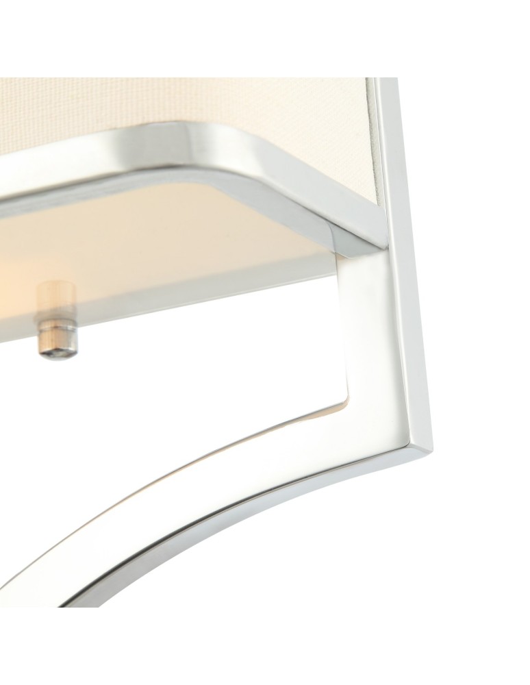 Wall lamps with lampshade - Orlicki Design Gerdo Parette Cromo 2xE14 max 12W LED 230V Chrome|Cream White OR84504 - product kolory-swiatla.pl 4