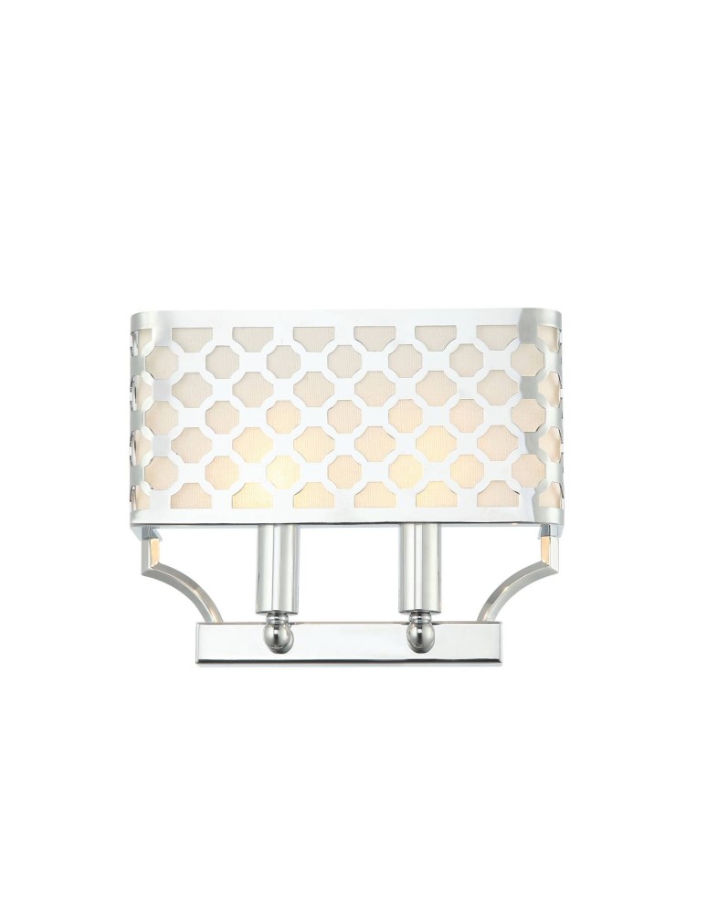 Wall lamps with lampshade - Orlicki Design Verno Parette Cromo 2xE14 max 12W LED 230V Chrome|Cream White OR84597 - product kolory-swiatla.pl 1