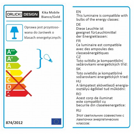 Orlicki Design Kika Mobile Bianco / Gold 1xGU10 max 8W LED 230V Biały|Złoty OR84689