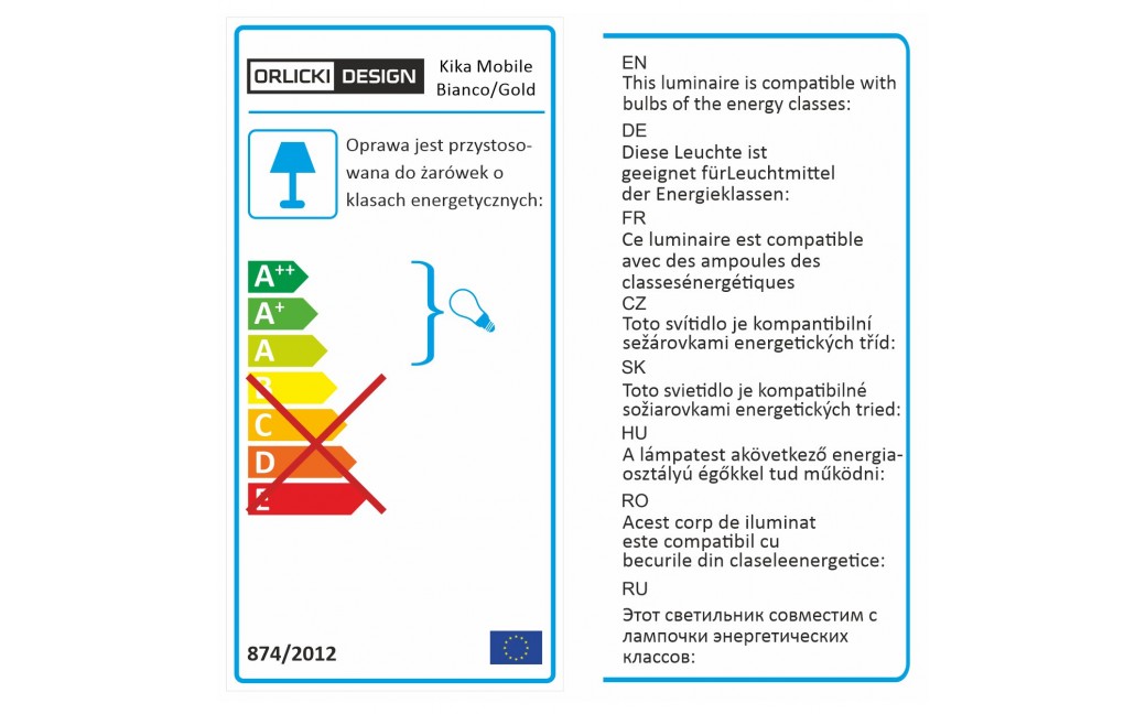 Orlicki Design Kika Mobile Bianco / Gold 1xGU10 max 8W LED 230V Biały|Złoty OR84689