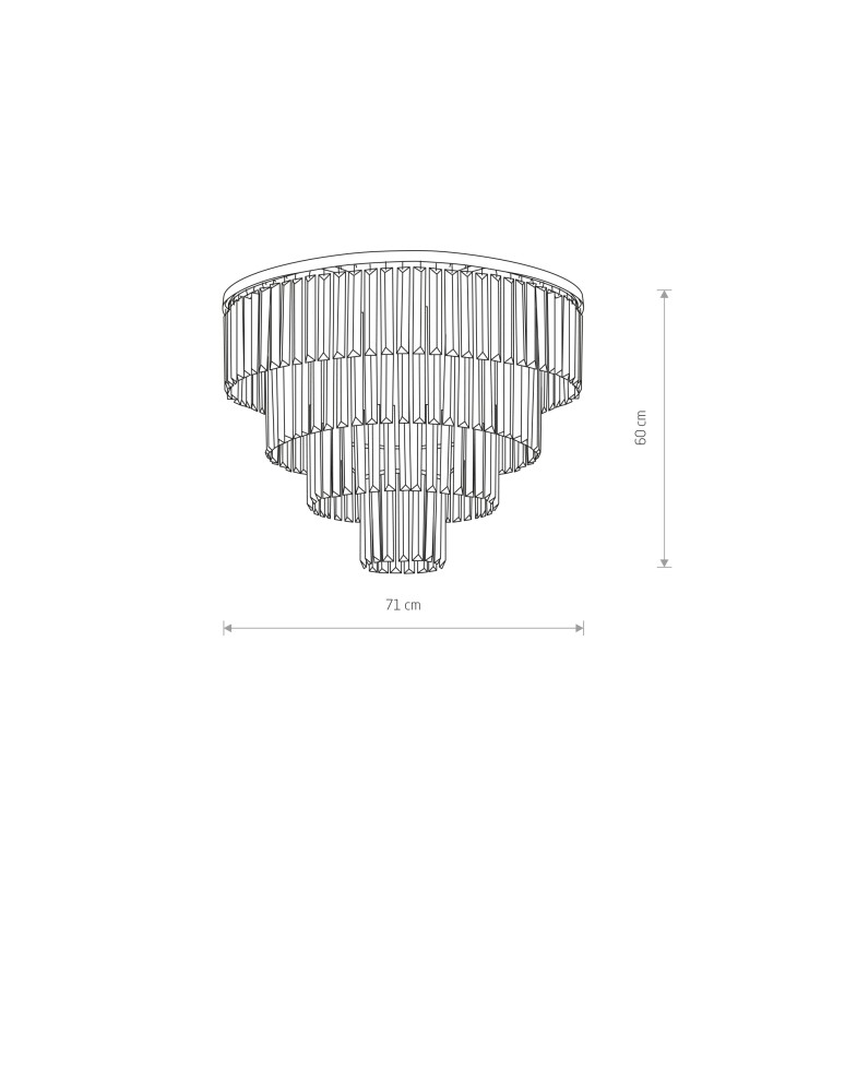 Ceiling lamps with crystals - Nowodvorski CRISTAL L Ceiling Plafond Max power 60W E14 Transparent 7630 - product kolory-swiatla.pl 3