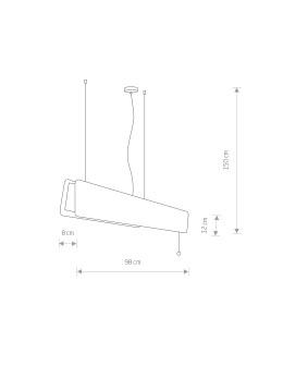 Nowodvorski OSLO LED 90 Ceiling Pendant Max power 16W LED TUBE T8 Burnt Oak 7522 - product 2