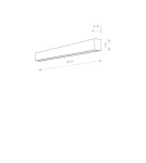 Wall lamps - Nowodvorski STRAIGHT WALL LED M Wall lamp Max power 16W LED TUBE T8 Black 7594 - product 2