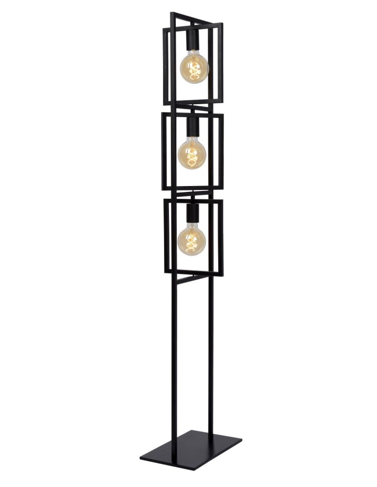 Loft floor lamps - industrial - Lucide LUUK Floor E27 3x40W Black 00726/03/30 - product kolory-swiatla.pl 1