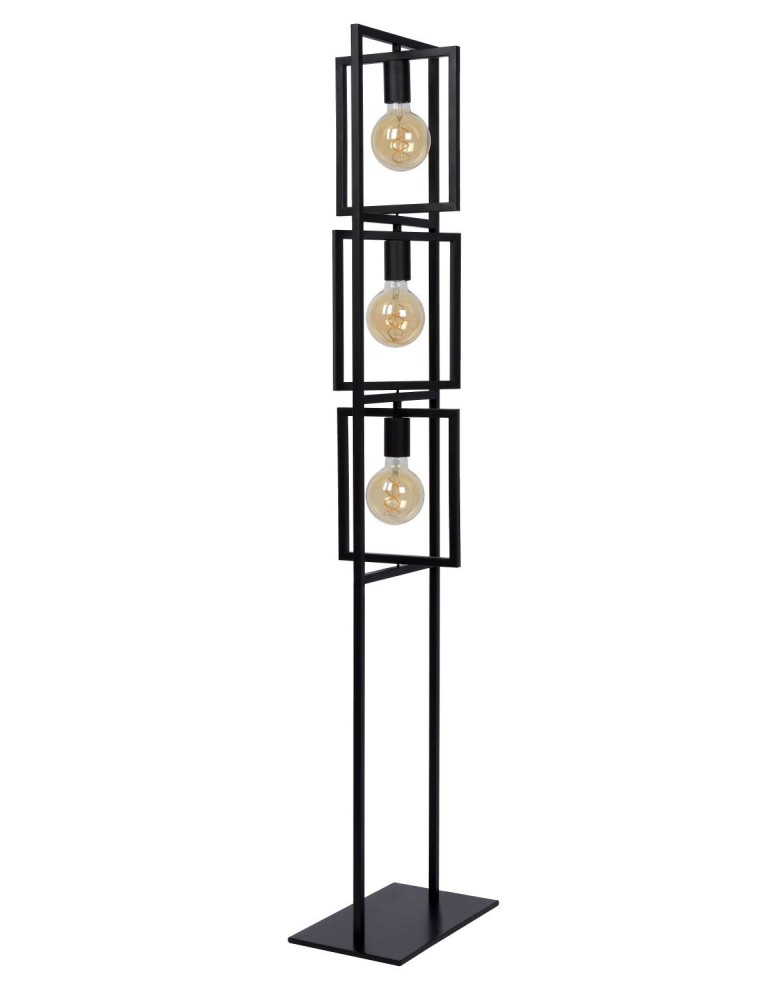 Loft floor lamps - industrial - Lucide LUUK Floor E27 3x40W Black 00726/03/30 - product kolory-swiatla.pl 2