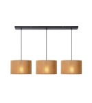Triple pendant lamps - Lucide MAGIUS Pendant E27 3x40W Light Wood/Black 03429/03/30 - product 1