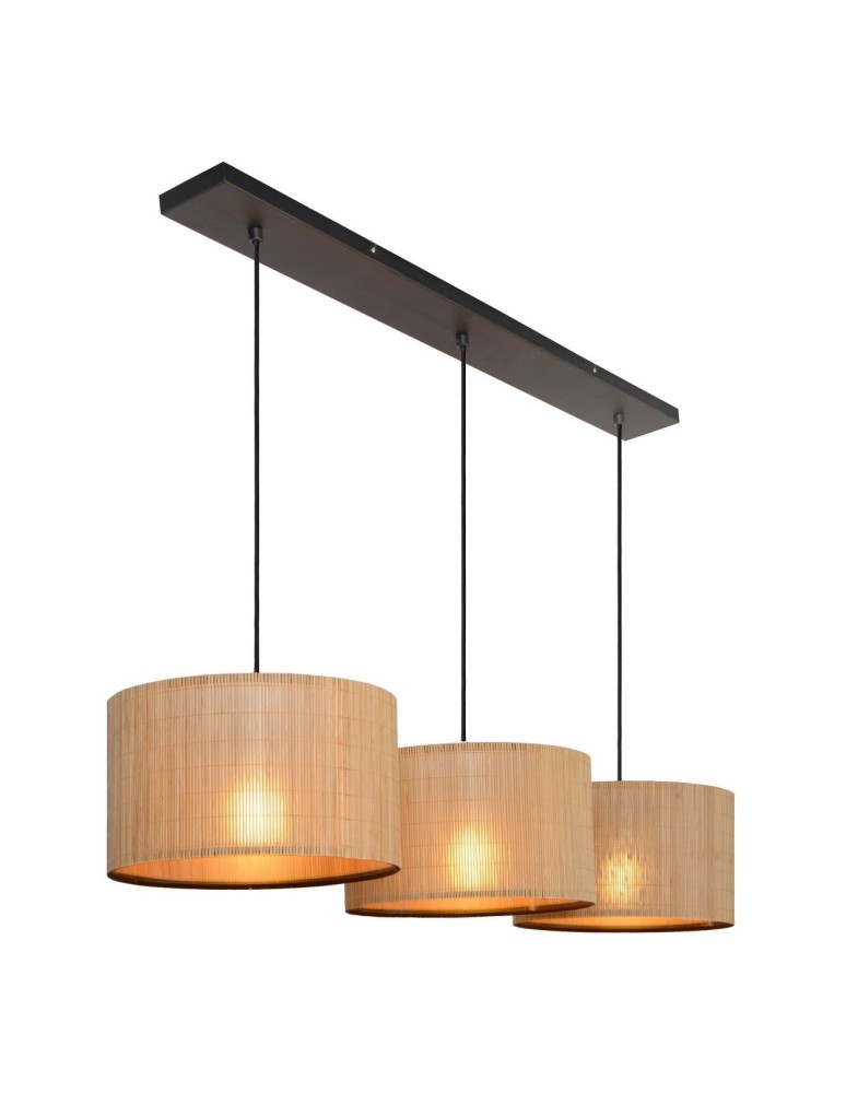 Triple pendant lamps - Lucide MAGIUS Pendant E27 3x40W Light Wood/Black 03429/03/30 - product kolory-swiatla.pl 6