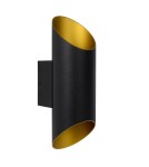 Tube wall lamps - Lucide QUIRIJN Wall Mounted G9 1x40W Black/Matte Gold/Brass 09233/01/30 - product 2