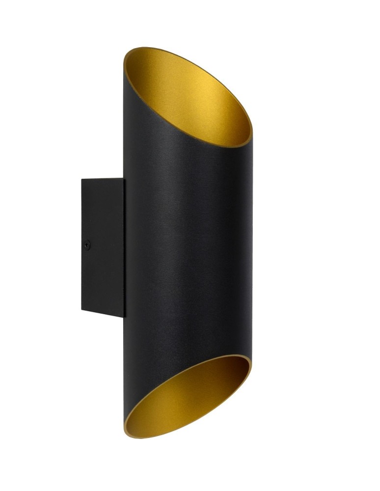 Tube wall lamps - Lucide QUIRIJN Wall Mounted G9 1x40W Black/Matte Gold/Brass 09233/01/30 - product kolory-swiatla.pl 2