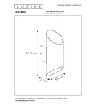 Tube wall lamps - Lucide QUIRIJN Wall Mounted G9 1x40W Black/Matte Gold/Brass 09233/01/30 - product 5