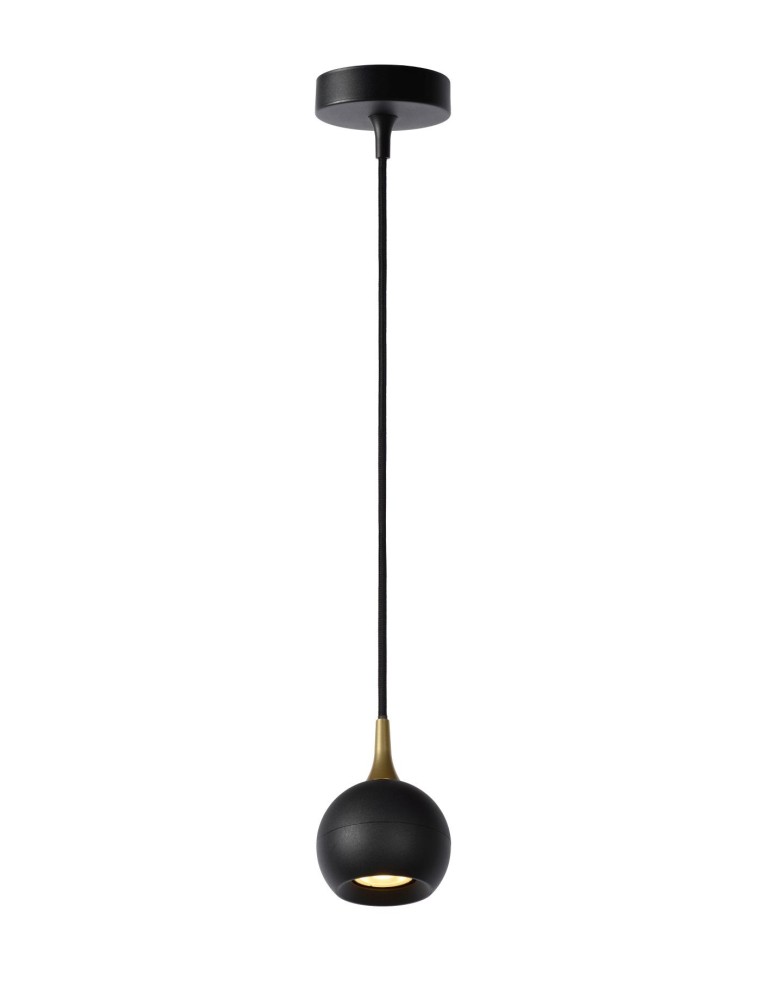 Pendant lamps - Lucide FAVORI Pendant GU10 1x5W Black/Matte Gold/Brass 09434/01/30 - product kolory-swiatla.pl 1