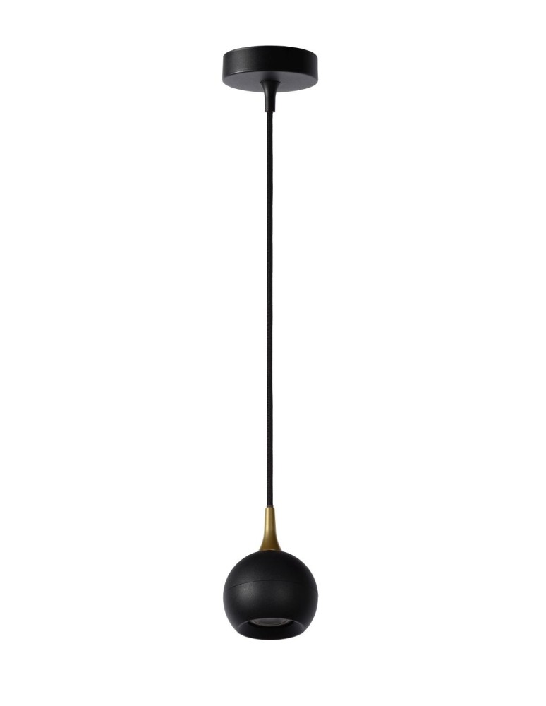 Pendant lamps - Lucide FAVORI Pendant GU10 1x5W Black/Matte Gold/Brass 09434/01/30 - product kolory-swiatla.pl 2
