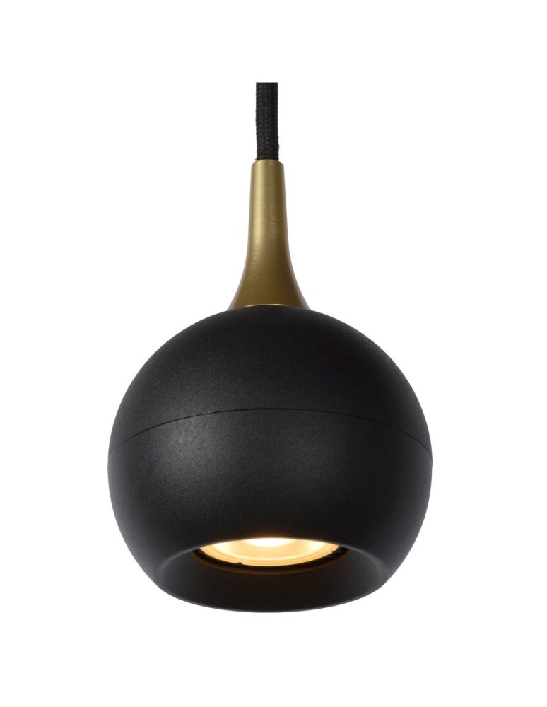 Pendant lamps - Lucide FAVORI Pendant GU10 1x5W Black/Matte Gold/Brass 09434/01/30 - product kolory-swiatla.pl 4