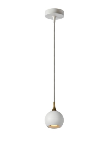 Lucide FAVORI Pendant GU10 1x5W White/Matte Gold/Brass 09434/01/31