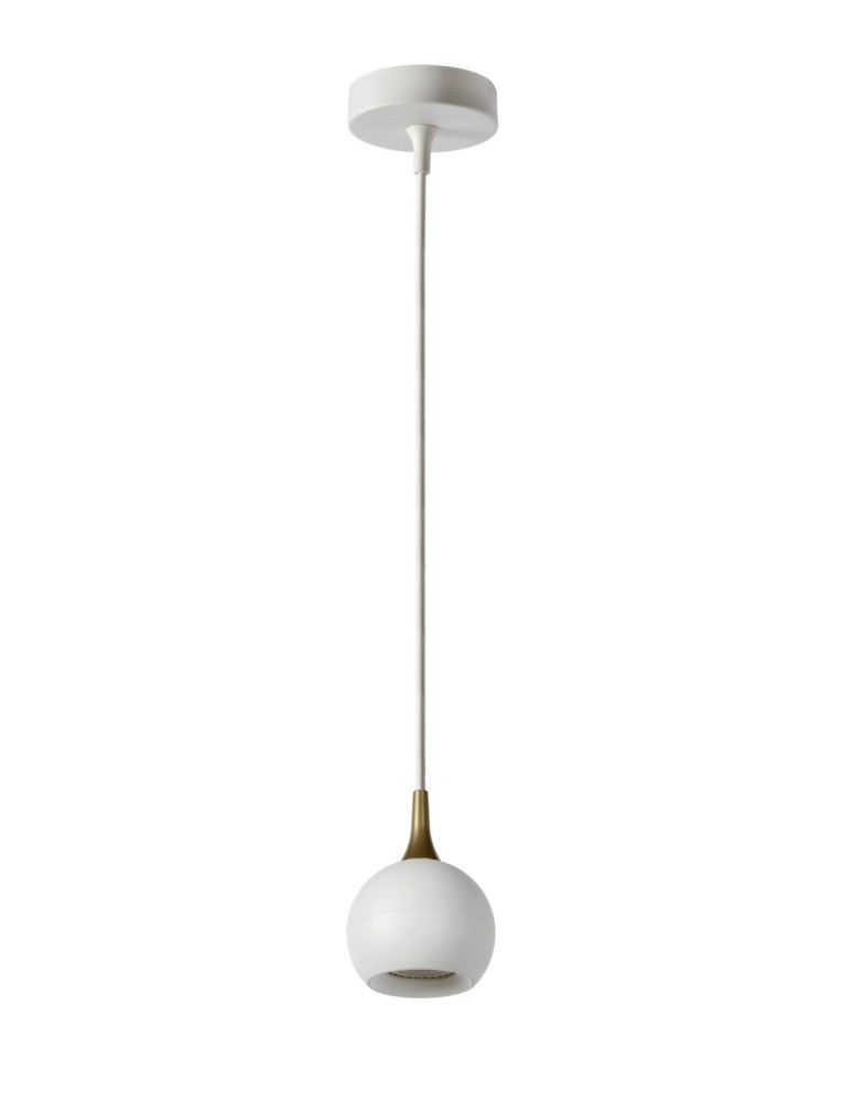 Pendant lamps - Lucide FAVORI Pendant GU10 1x5W White/Matte Gold/Brass 09434/01/31 - product kolory-swiatla.pl 2