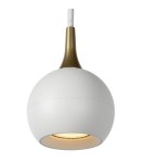 Pendant lamps - Lucide FAVORI Pendant GU10 1x5W White/Matte Gold/Brass 09434/01/31 - product 4