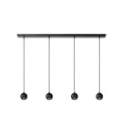 Pendant lamps on a strip - Lucide FAVORI Pendant GU10 4x5W Black/Matte Gold/Brass 09434/04/30 - product 1