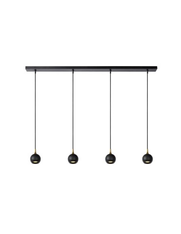 Lucide FAVORI Pendant GU10 4x5W Black/Matte Gold/Brass 09434/04/30