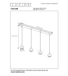 Pendant lamps on a strip - Lucide FAVORI Pendant GU10 4x5W Black/Matte Gold/Brass 09434/04/30 - product 4