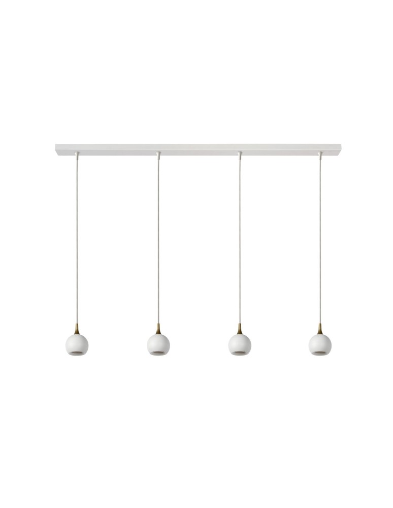 Pendant lamps on a strip - Lucide FAVORI Pendant GU10 4x5W White/Matte Gold/Brass 09434/04/31 - product kolory-swiatla.pl 2