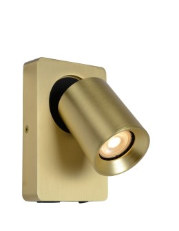 Lucide NIGEL LED GU10 Wall Reflector 1x5W 2200-3000K with USB socket Matte Gold/Silver 09929/06/02