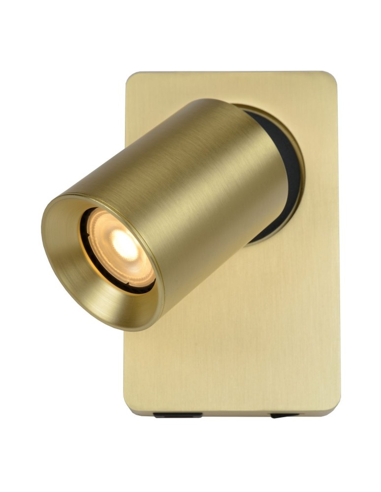 Adjustable wall lamps - Lucide NIGEL LED GU10 Wall Reflector 1x5W 2200-3000K with USB socket Matte Gold/Silver 09929/06/02 - product kolory-swiatla.pl 3