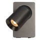 Lucide NIGEL Ścienna Reflektorowa LED GU10 1x5W 2200-3000K z gniazdem USB Czarny 09929/06/16