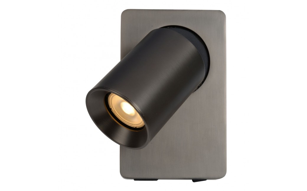 Lucide NIGEL Ścienna Reflektorowa LED GU10 1x5W 2200-3000K z gniazdem USB Czarny 09929/06/16