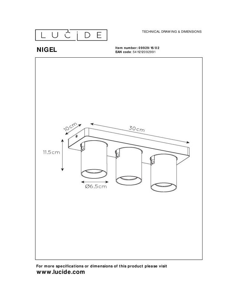 Spotlight ceiling lamps - Lucide NIGEL LED GU10 Ceiling Reflector 3x5W 2200-3000K Matte Gold/Silver 09929/15/02 - product kolory-swiatla.pl 8