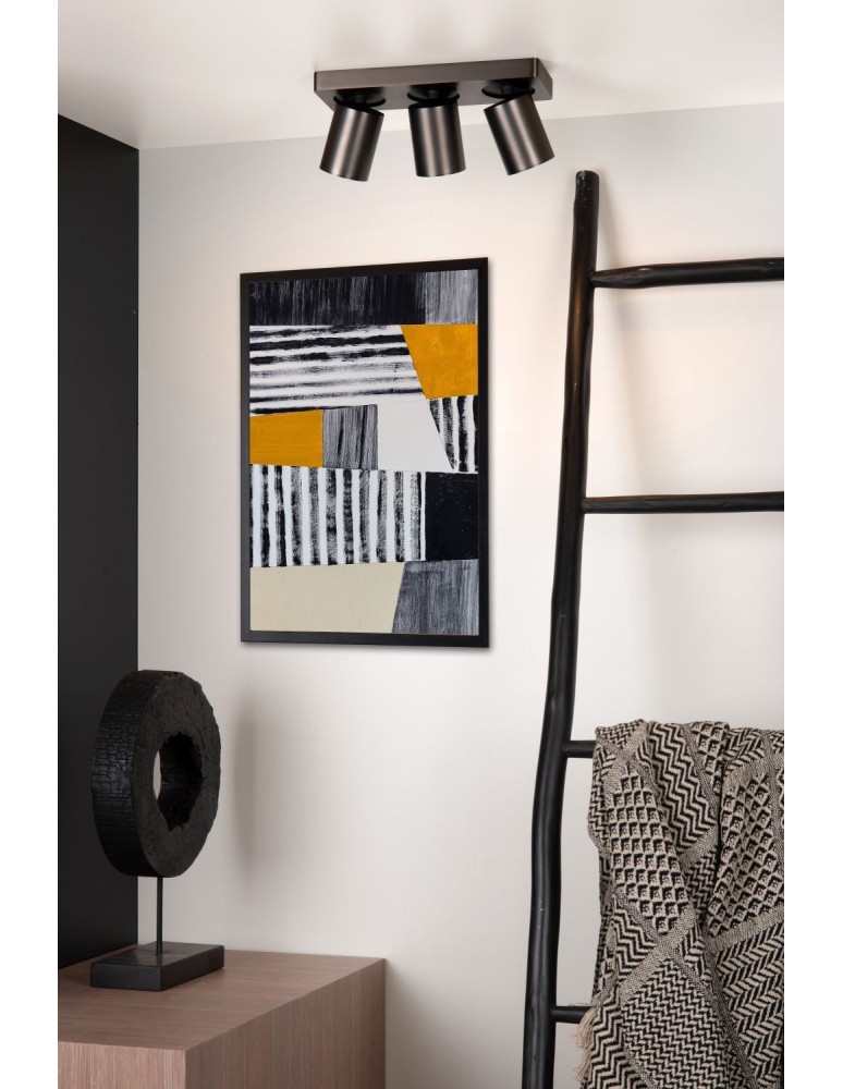 Spotlight ceiling lamps - Lucide NIGEL LED Reflector Ceiling GU10 3x5W 2200-3000K Black 09929/15/16 - product kolory-swiatla.pl 2