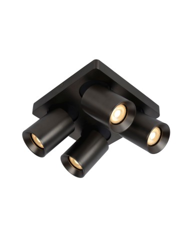 Lucide NIGEL LED GU10 4x5W 2200-3000K Ceiling Reflector Black 09929/20/16