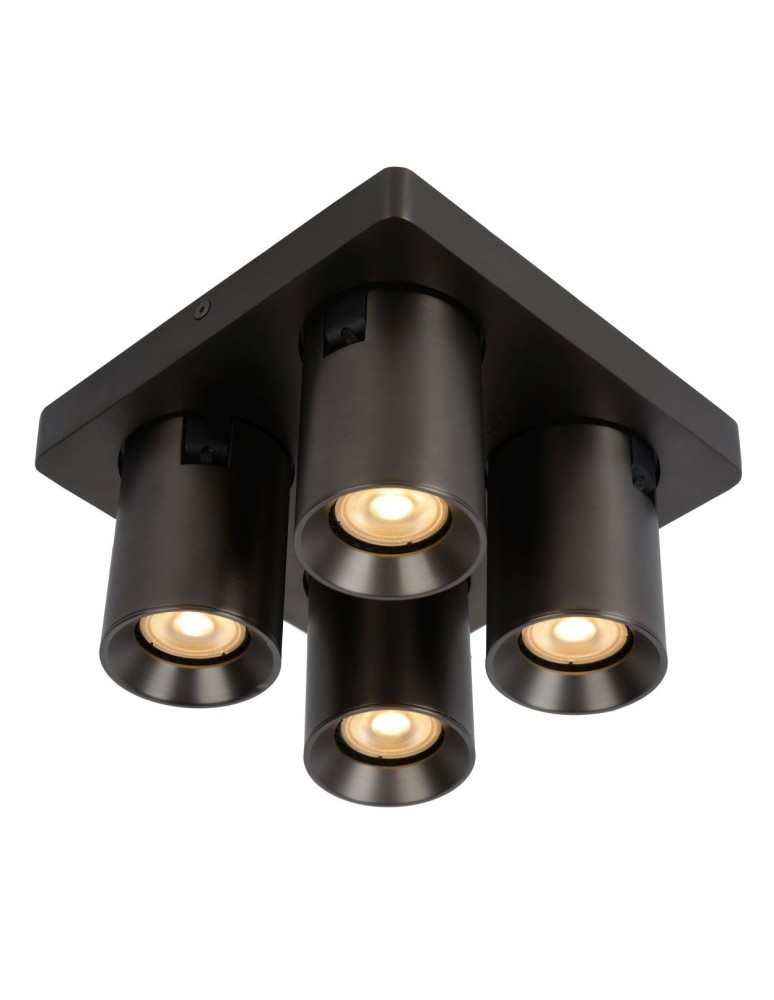 Spotlight ceiling lamps - Lucide NIGEL LED GU10 4x5W 2200-3000K Ceiling Reflector Black 09929/20/16 - product kolory-swiatla.pl 4