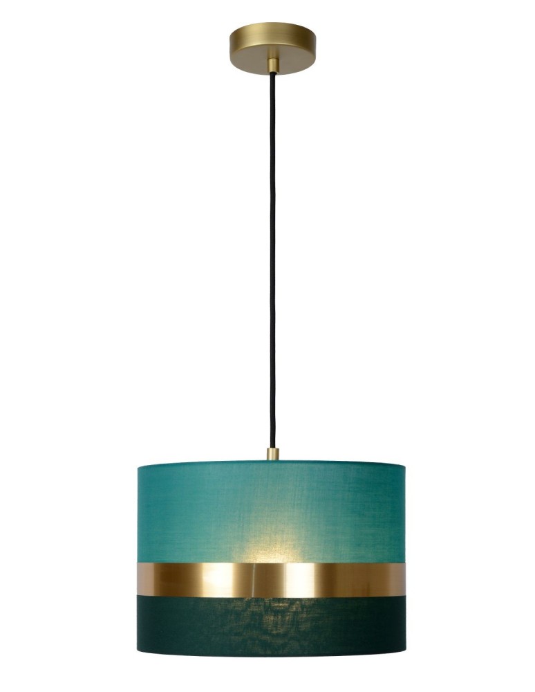 Green pendant lamps - Lucide EXTRAVAGANZA TUSSE Pendant E27 1x40W Green/Gold 10409/01/33 - product kolory-swiatla.pl 1