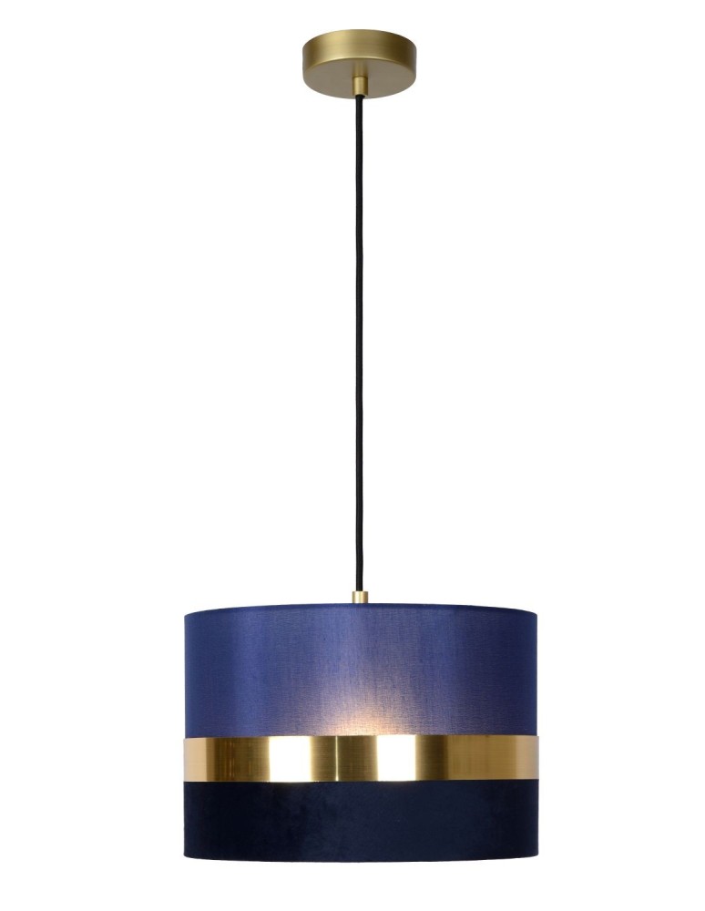 Blue pendant lamps - Lucide EXTRAVAGANZA TUSSE Pendant E27 1x40W Blue/Gold 10409/01/35 - product kolory-swiatla.pl 1