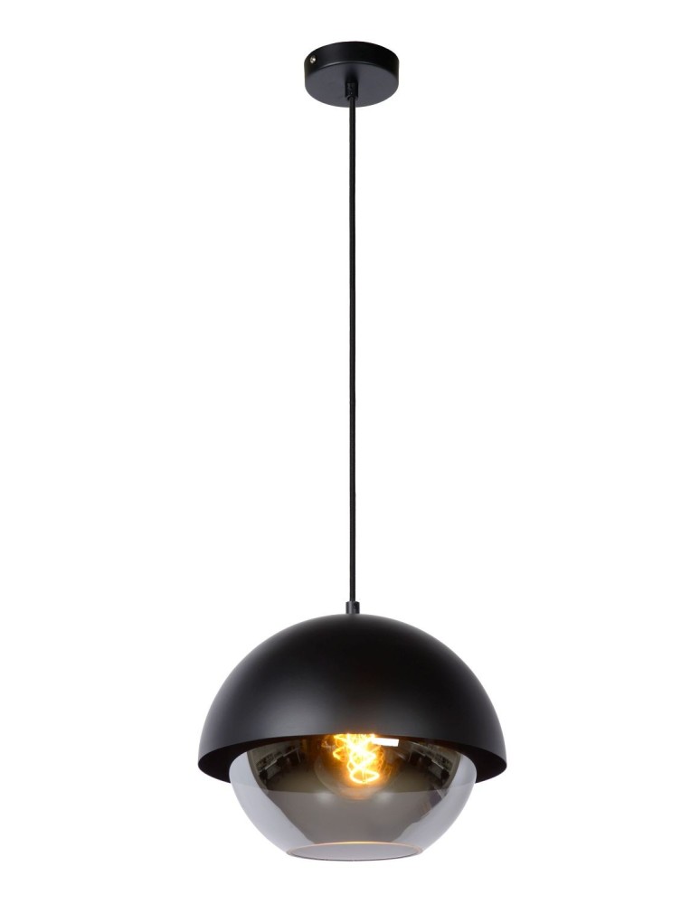 Pendant lamps - Lucide COOPER Pendant E27 1x60W Black/Grey 10410/20/30 - product kolory-swiatla.pl 1