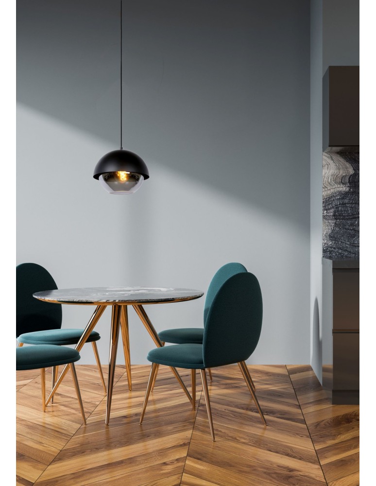 Pendant lamps - Lucide COOPER Pendant E27 1x60W Black/Grey 10410/20/30 - product kolory-swiatla.pl 3
