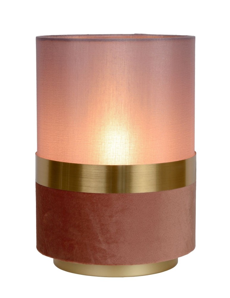 Table lamps with lampshade - Lucide EXTRAVAGANZA TUSSE Desk E14 1x0W Pink/Matte Gold/Brass 10508/01/66 - product kolory-swiatla.pl 1