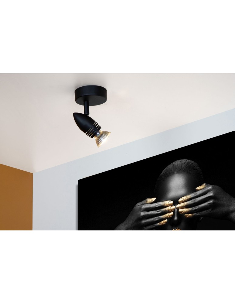 Wall lamps - Lucide CARO Wall Reflector GU10 1x5W Black 13955/01/30 - product kolory-swiatla.pl 3