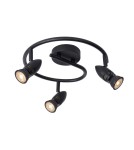 Spotlight ceiling lamps - Lucide CARO Ceiling Reflector GU10 3x5W Black 13955/03/30 - product 1