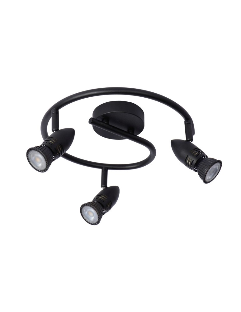 Spotlight ceiling lamps - Lucide CARO Ceiling Reflector GU10 3x5W Black 13955/03/30 - product kolory-swiatla.pl 2