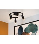 Spotlight ceiling lamps - Lucide CARO Ceiling Reflector GU10 3x5W Black 13955/03/30 - product 3