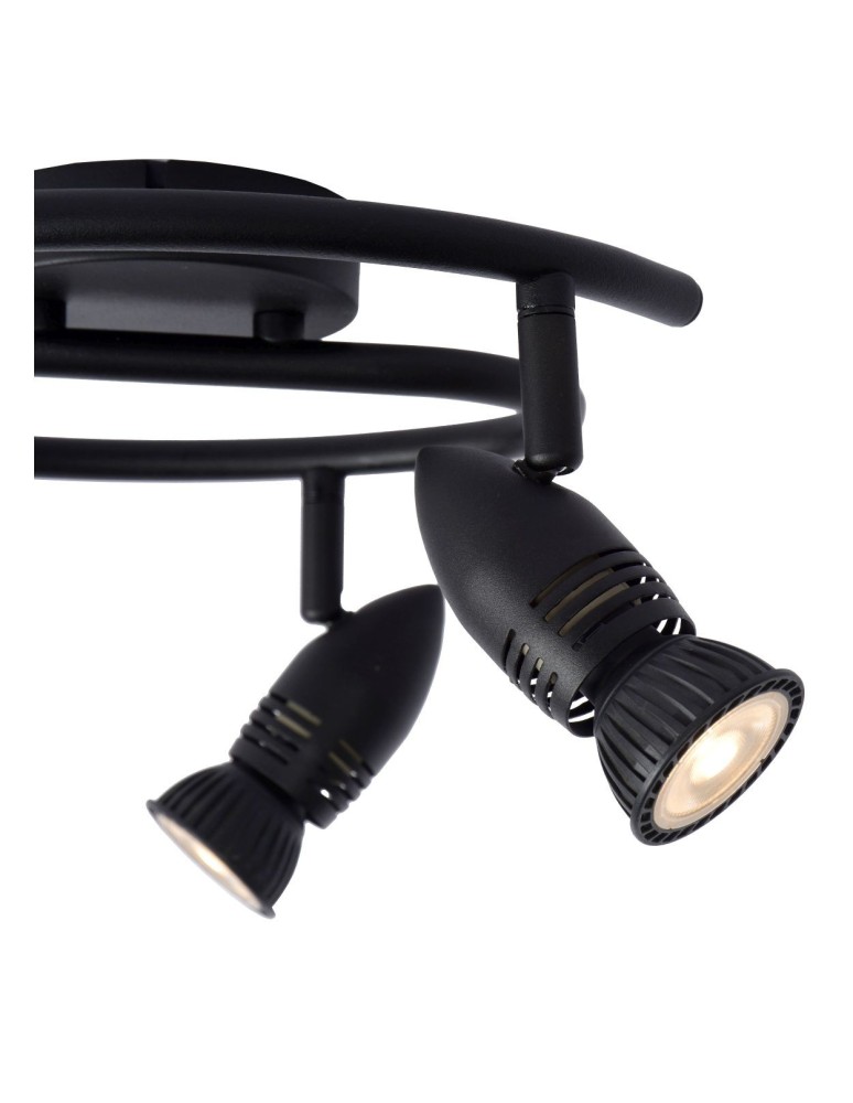 Spotlight ceiling lamps - Lucide CARO Ceiling Reflector GU10 3x5W Black 13955/03/30 - product kolory-swiatla.pl 4