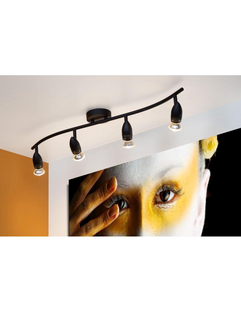 Spotlight ceiling lamps - Lucide CARO Ceiling Reflector GU10 4x5W Black 13955/04/30 - product kolory-swiatla.pl 3