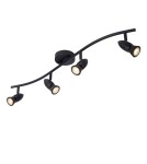 Spotlight ceiling lamps - Lucide CARO Ceiling Reflector GU10 4x5W Black 13955/04/30 - product 6