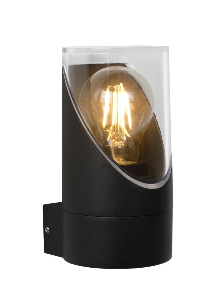 Outdoor wall lamps - Lucide NORMAN Outdoor Wall Mounted E27 1x15W IP65 Black/Transparent 15805/01/30 - product kolory-swiatla.pl 1