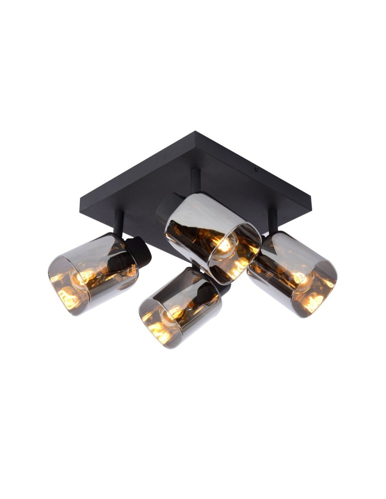 Ceiling lamps - Lucide ALION Ceiling Reflector E14 4x25W Black/Grey 17999/14/30 - product kolory-swiatla.pl 1