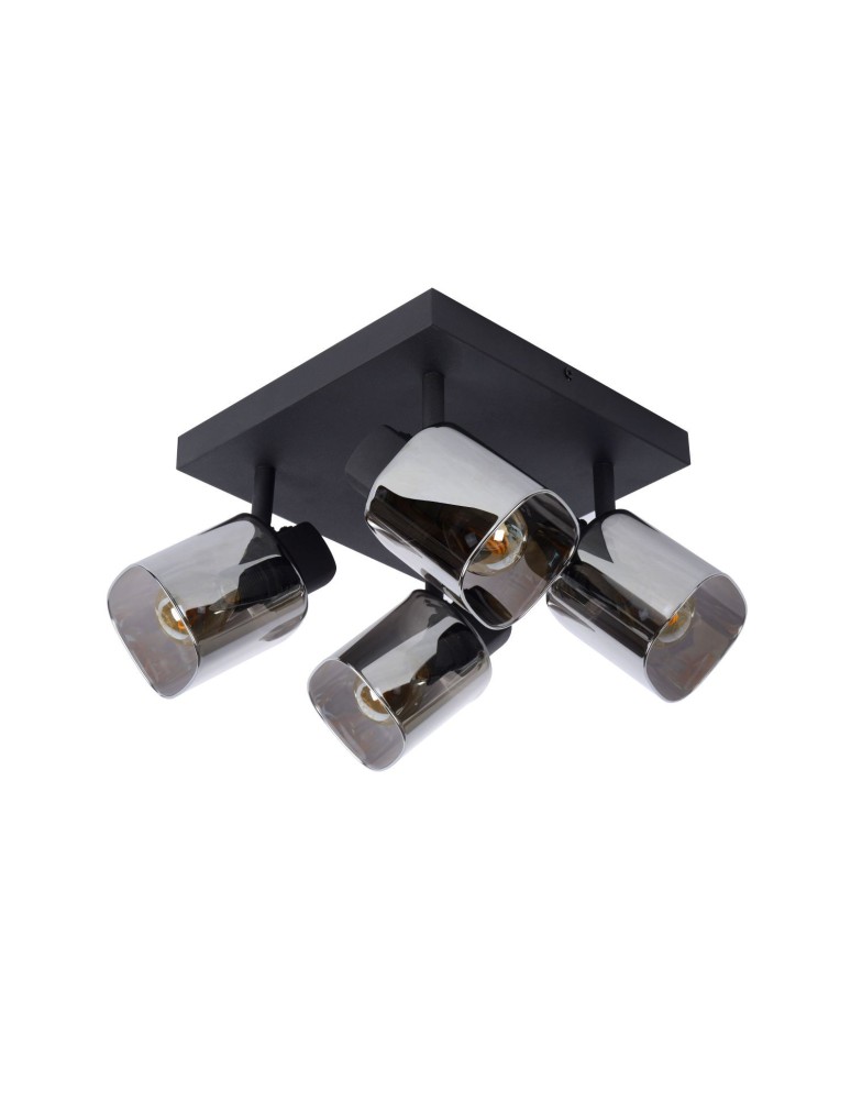 Ceiling lamps - Lucide ALION Ceiling Reflector E14 4x25W Black/Grey 17999/14/30 - product kolory-swiatla.pl 2