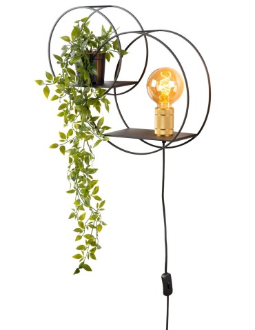 Lucide CIRCLE Wall Mounted E27 1x40W Black/Matte Gold/Brass 21225/01/30